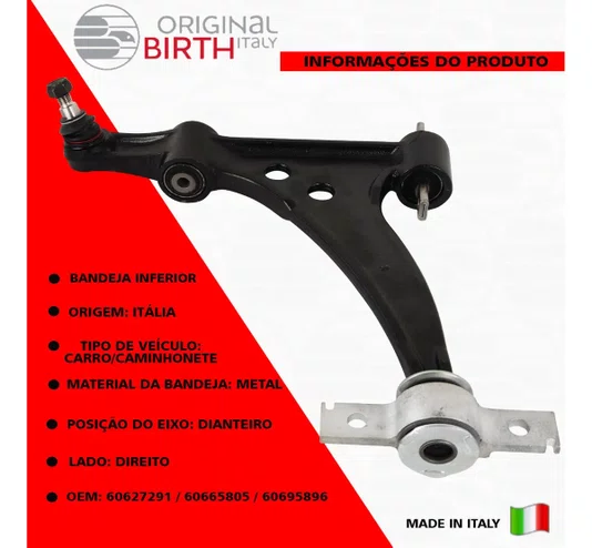 Bandeja Inferior Dianteira Direita Alfa Romeo 166