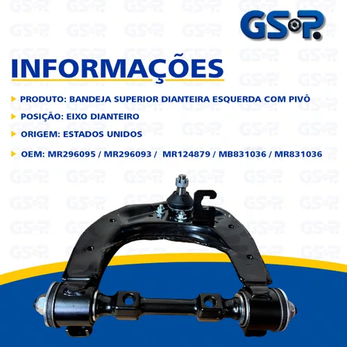 Bandeja Superior Dianteira Esquerda com Pivô Mitsubishi L200 e Pajero