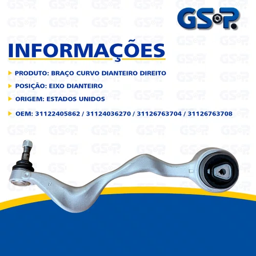 Braço Curvo Dianteiro Direito BMW