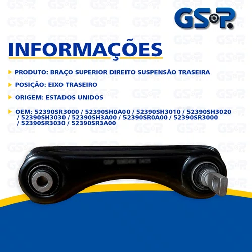 Braço Tirante Traseiro Superior Direito Honda Civic