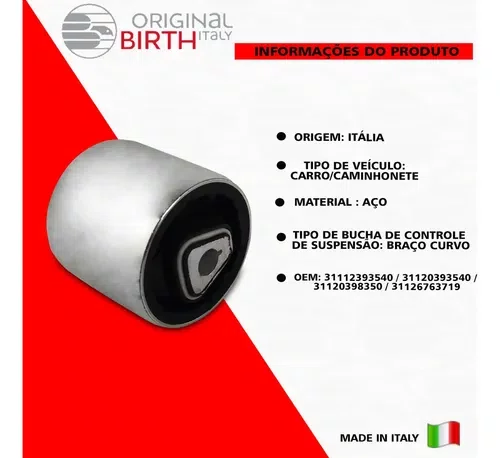 Bucha Braço Curvo Dianteiro BMW