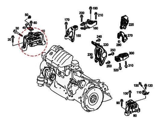 Coxim Direito Motor Mercedes-Benz