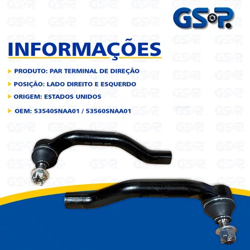 Par Terminal De Direção Honda Civic - GSP