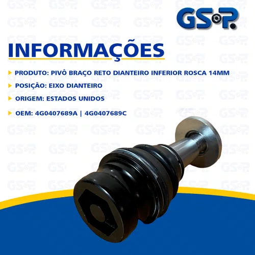 Pivo Braco Reto Inferior Dianteiro Audi