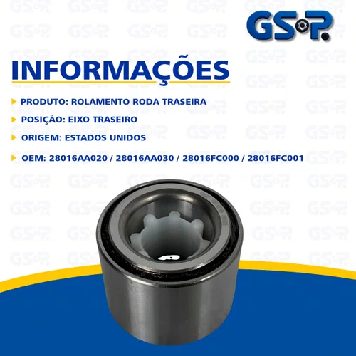 Rolamento Roda Traseira Subaru Forester 2002 2003 2004 2005
